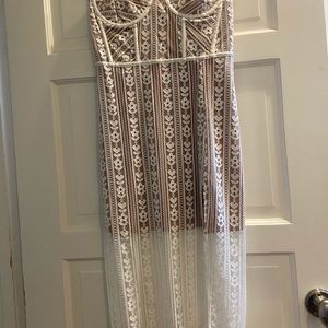 For Love and Lemons Dakota Lace Midi Dress Size S